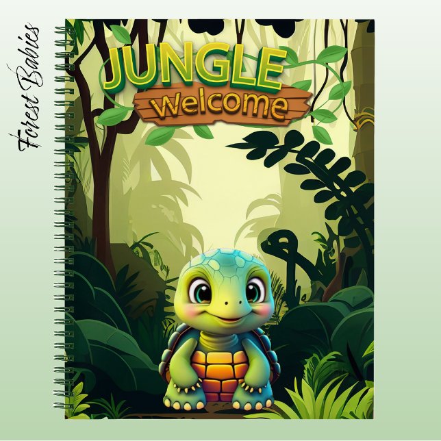 Carnet Boîte à Fun Tortue Terrestre Zoo Animaux Fantaisis (Cute Tortoise Stationery, Woodland Wildlife Box Turtle Cartoon Character, Jungle Welcome Notebook 🐢)