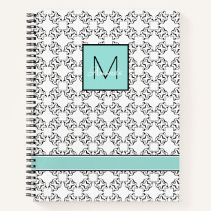Carnet Boîte Aqua Lumière sur Motif noir et blanc