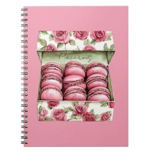 Carnet Boîte de Macarons aux Jolies Roses Roses