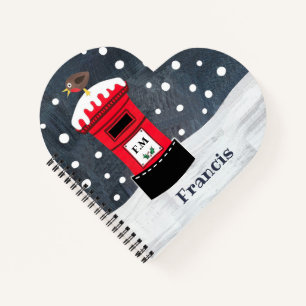 Carnet Boîte postale de Noël et Robin personnalisés