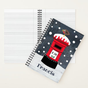 Carnet Boîte postale de Noël et Robin personnalisés