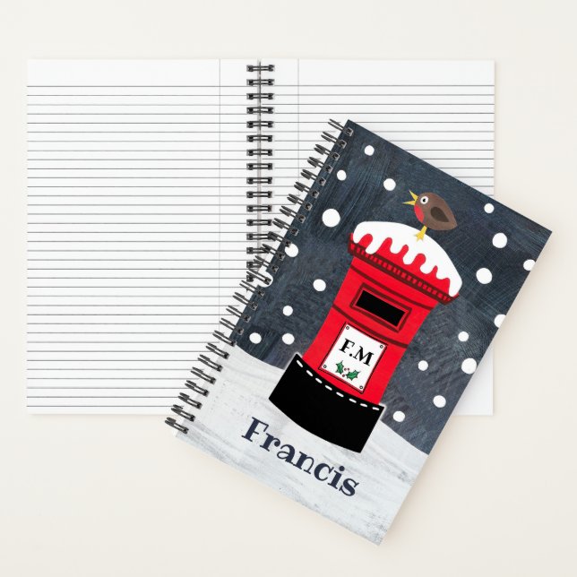 Carnet Boîte postale de Noël et Robin personnalisés (À l'intérieur)