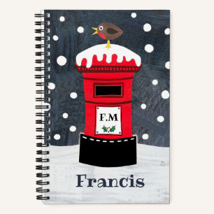 Carnet Boîte postale de Noël et Robin personnalisés
