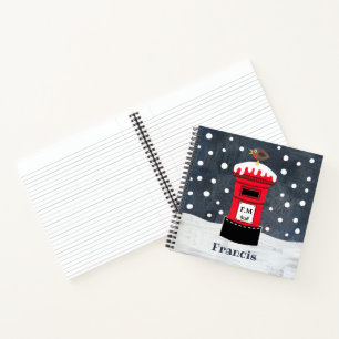 Carnet Boîte postale de Noël personnalisée & Robin Noteb