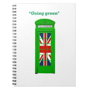 Carnet Boîte téléphonique londonienne "Go green"