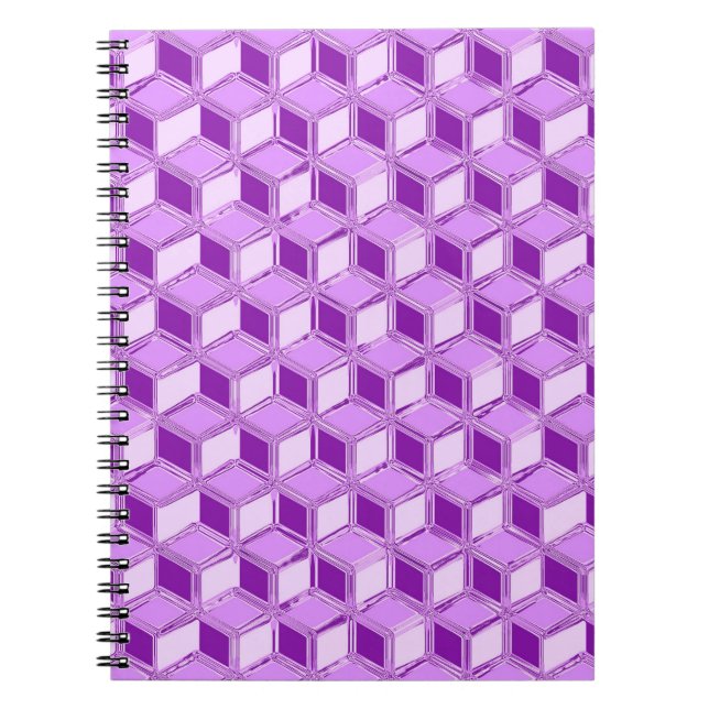 Carnet Boîtes 3D Chrome - violet pourpre (Devant)