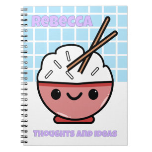 Carnet Bol à riz Kawaii mignon – Personnalisé
