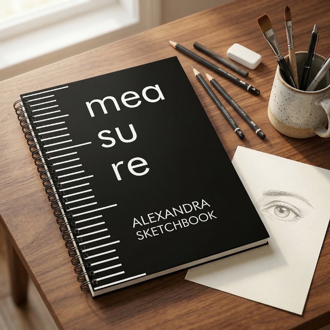 Carnet Bold Black White Measure Artist Sketchbook (Créateur téléchargé)