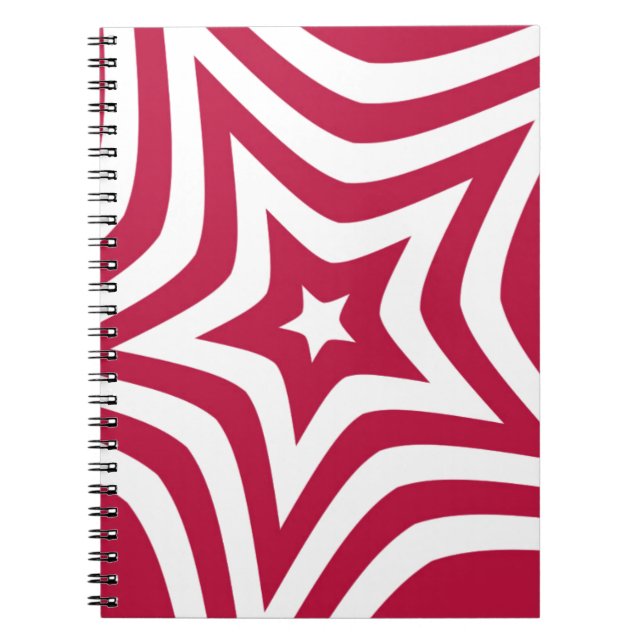 Carnet Bold & Bright Red & White Star dans un Motif vecto (Devant)