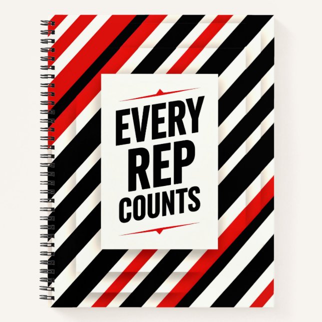 Carnet Bold Motivational Poster – “EVERY REP COUNTS” (Devant)