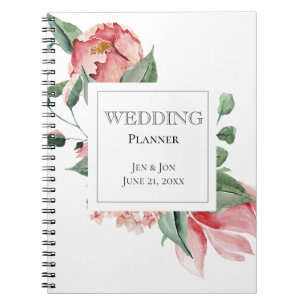Carnet Bold Pink Magnolia Wedding Planner