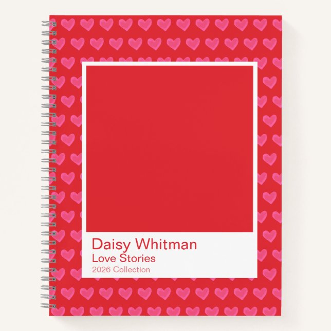 Carnet Bold Romantic Red Hearts Notebook (Devant)