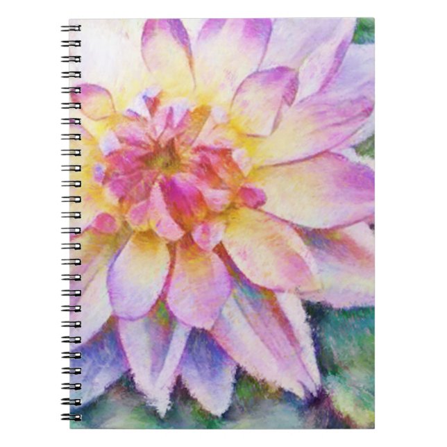 Carnet Bold Water Lily Dahlia Imprimer le bloc-notes (Devant)