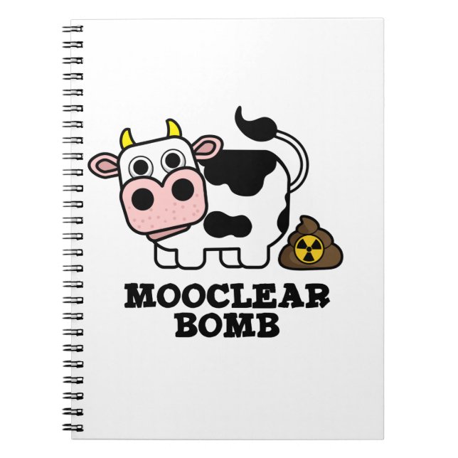 Carnet Bomb Mooclear drôle de vache jeu de mots (Devant)