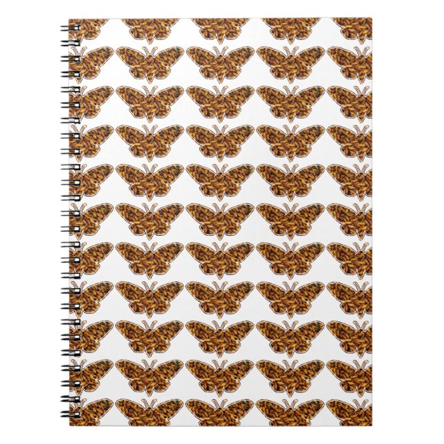 Carnet Bombyx Mori Silk Moth Cycle de vie Silhouette (Devant)