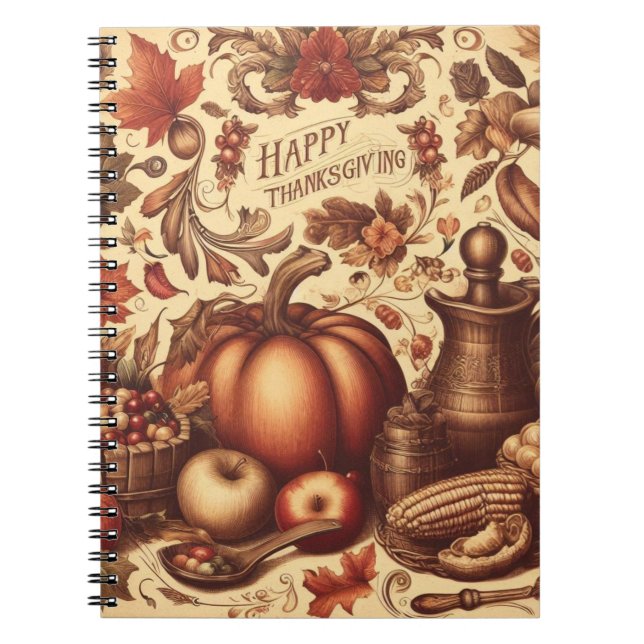 Carnet Bon thanksgiving vintage/classique (Devant)