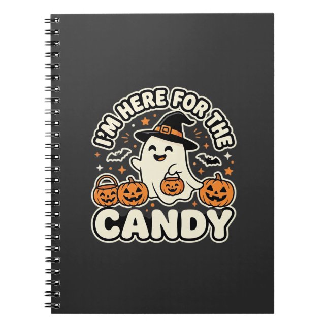 Carnet Bonbons Halloween Fantôme Citrouille Design (Devant)