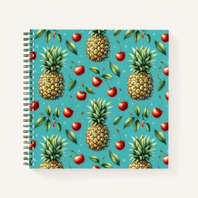 Carnet Bonheur Ananas Cerise (Devant)