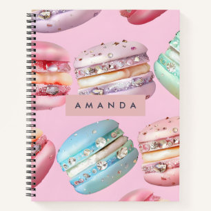 Carnet Bonheur personnalisé de macarons pastel pétillants