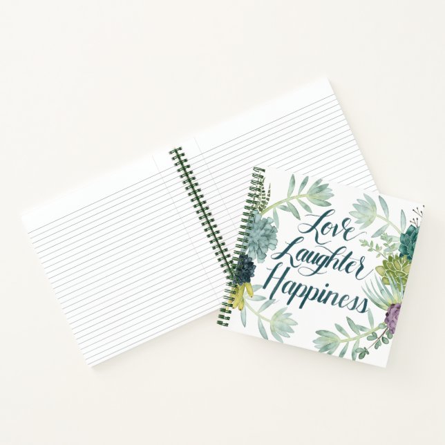 Carnet Bonheur plante | Amour rire bonheur (Intérieur)