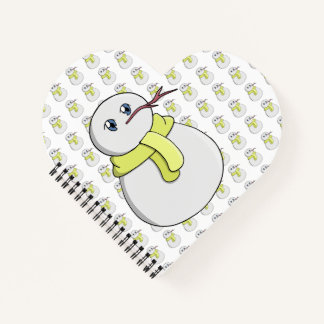 Carnet Bonhomme de neige portant une écharpe jaune