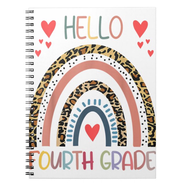 Carnet Bonjour 4e grade Leopard arc-en-ciel 4e grade Reto (Devant)