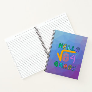 Carnet Bonjour 8e année Funny Racine Carré de 64 Math T-S