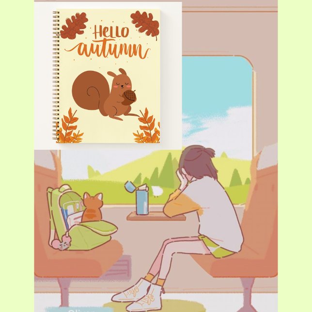 Carnet Bonjour automne mignon 🤎 🍂 🍁 🥨 (Créateur téléchargé)
