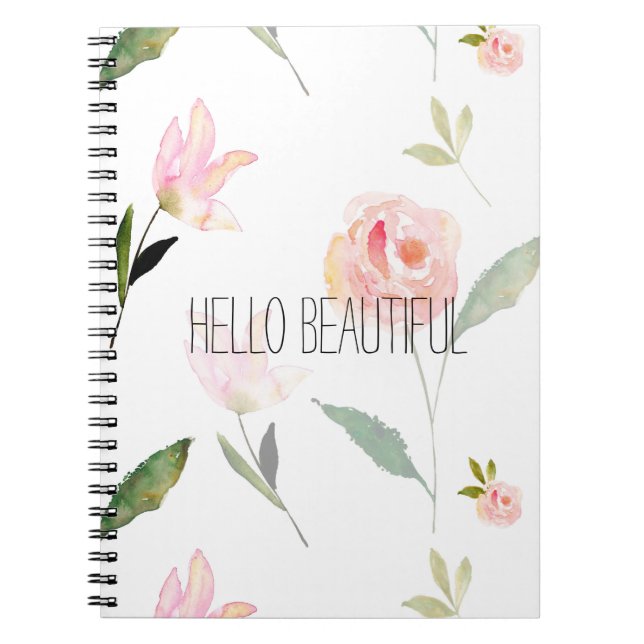 Carnet Bonjour belle aquarelle florale (Devant)