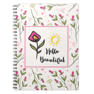 Carnet Bonjour Belle Jolie Orange Rose Orange Fleur Sauva
