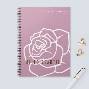 Carnet Bonjour Belle - Simple Fleur de Rose Rose Moderne