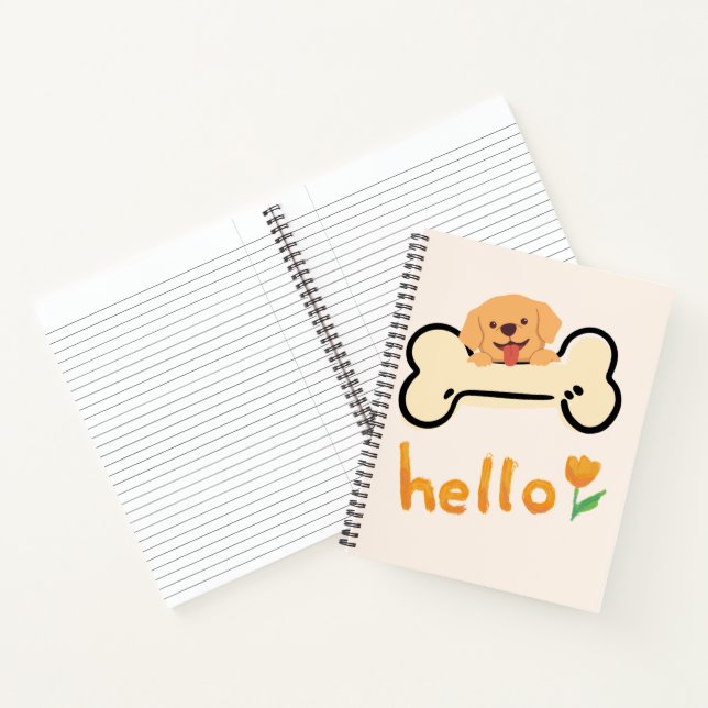 Carnet Bonjour Chien & Tulipe (Intérieur)