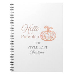 Carnet Bonjour Citrouille Automne Marque pour Boutique de