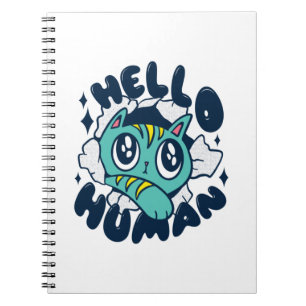 Carnet Bonjour homme Cute Cat