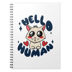 Carnet Bonjour homme Cute Cat