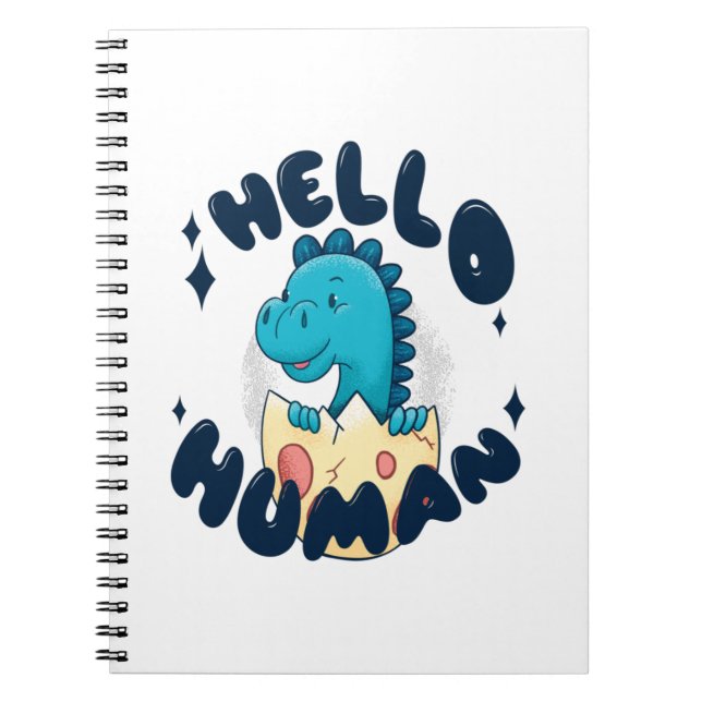 Carnet Bonjour humain drôle Dinosaur (Devant)