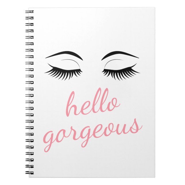 Carnet Bonjour magnifique avec de beaux cils glamour (Devant)