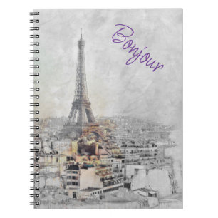 Carnet Bonjour Tour Eiffel. Paris, France