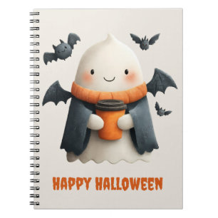 Carnet Bonne Halloween jolie conception de fantôme