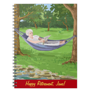 Carnet Bonne retraite personnalisée (Dame à Hammock)