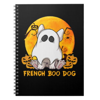Carnet Boo Bulldog avec araignée Citrouille et lune