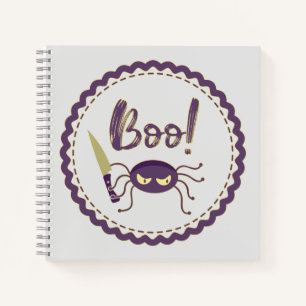 Carnet Boo drôle Halloween personnage d'araignée main