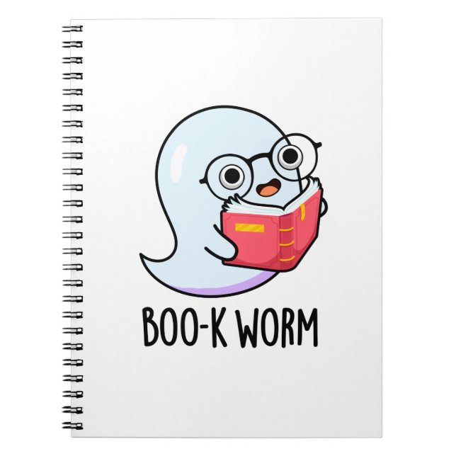 Carnet Boo-k Worm Funny Halloween Bookworm Ghost Pun (Devant)