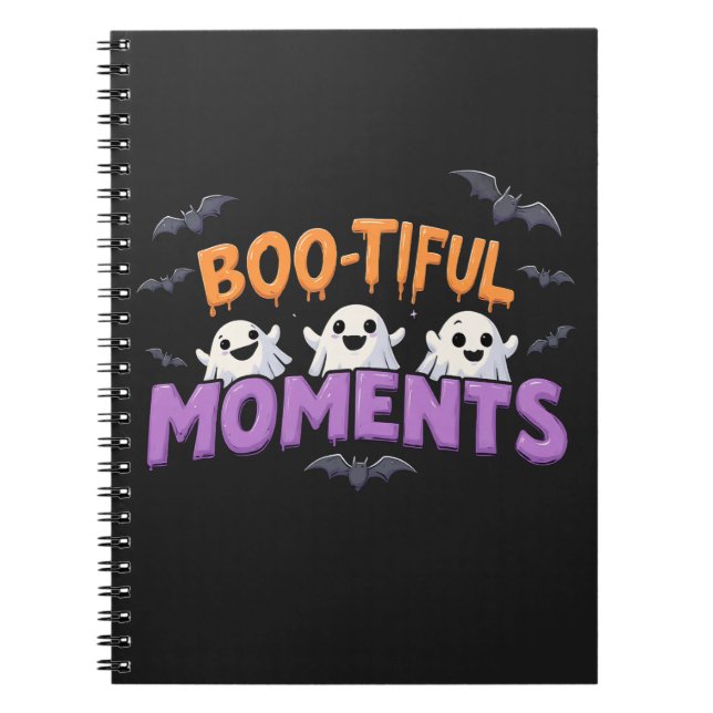 Carnet Boo-Tiful Moments Cute Halloween Ghosts and Bats (Devant)