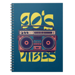 Carnet Boombox vintage de la vibe des années 90