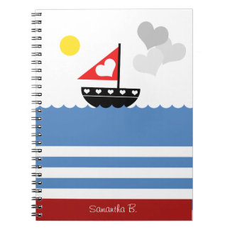 Carnet Bord de mer de plaisance aux coeurs Ordinateur por