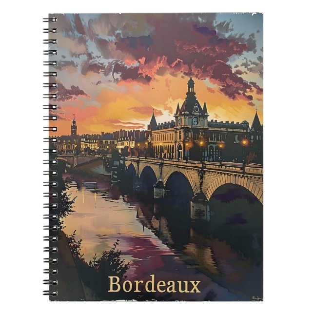 Carnet Bordeaux Twilight : Coucher de soleil Symphonie Nu (Devant)