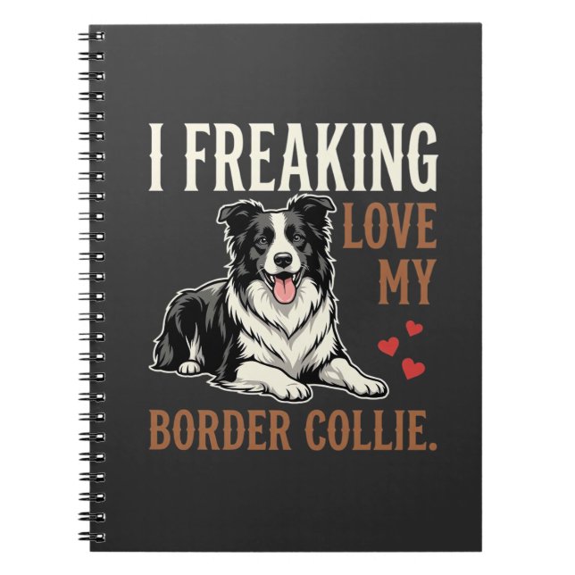 Carnet Border Collie drôle d'amour de chien (Devant)