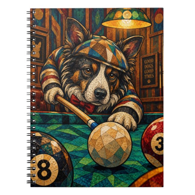 Carnet Border Collie, Mosaïque Géométrique (Devant)