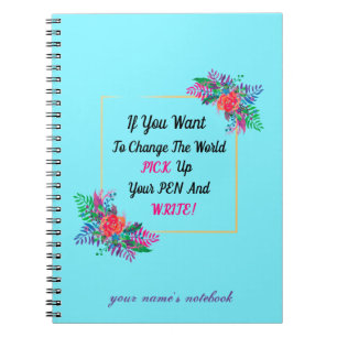 Carnet bordure florale avec devis et initiale personnalis